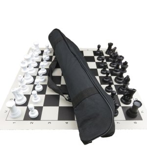 Basic vinyl chess set with large club bag